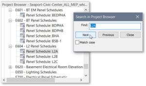 Revit Panel-Schedule-Nodes-Listed-Under-Sheets-in-Project-Browser